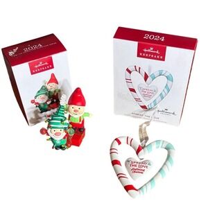 Hallmark Keepsake Ornament Set 2024 "Gnome For Christmas" & Spread the Love NIB